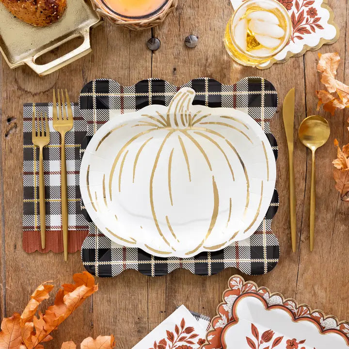 FAL1343 - Black Fall Plaid 10" Plate