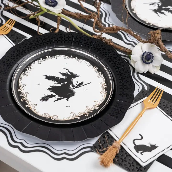 Elegant Halloween Witch Dessert Plates