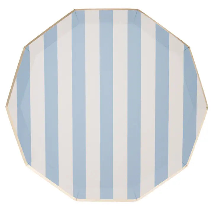 Sky Blue Signature Cabana Stripe Plates