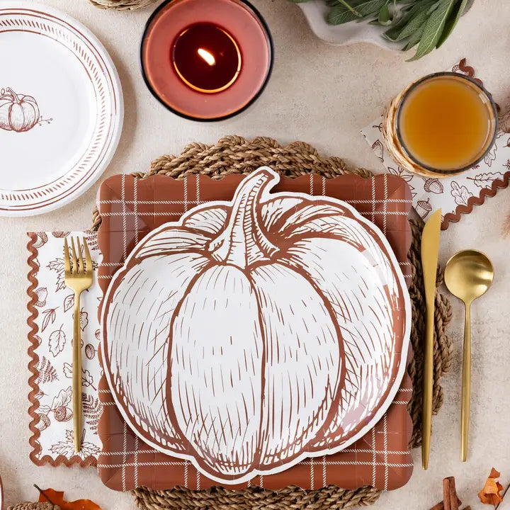GTH1343 - Deep Brown Windowpane Paper Plates