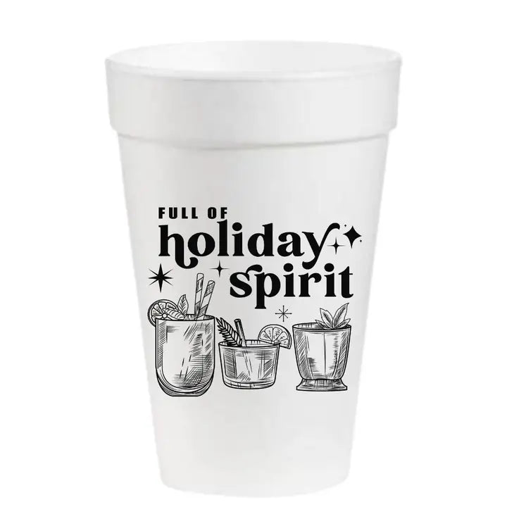 Holiday Styrofoam Drinking Cups 16oz.