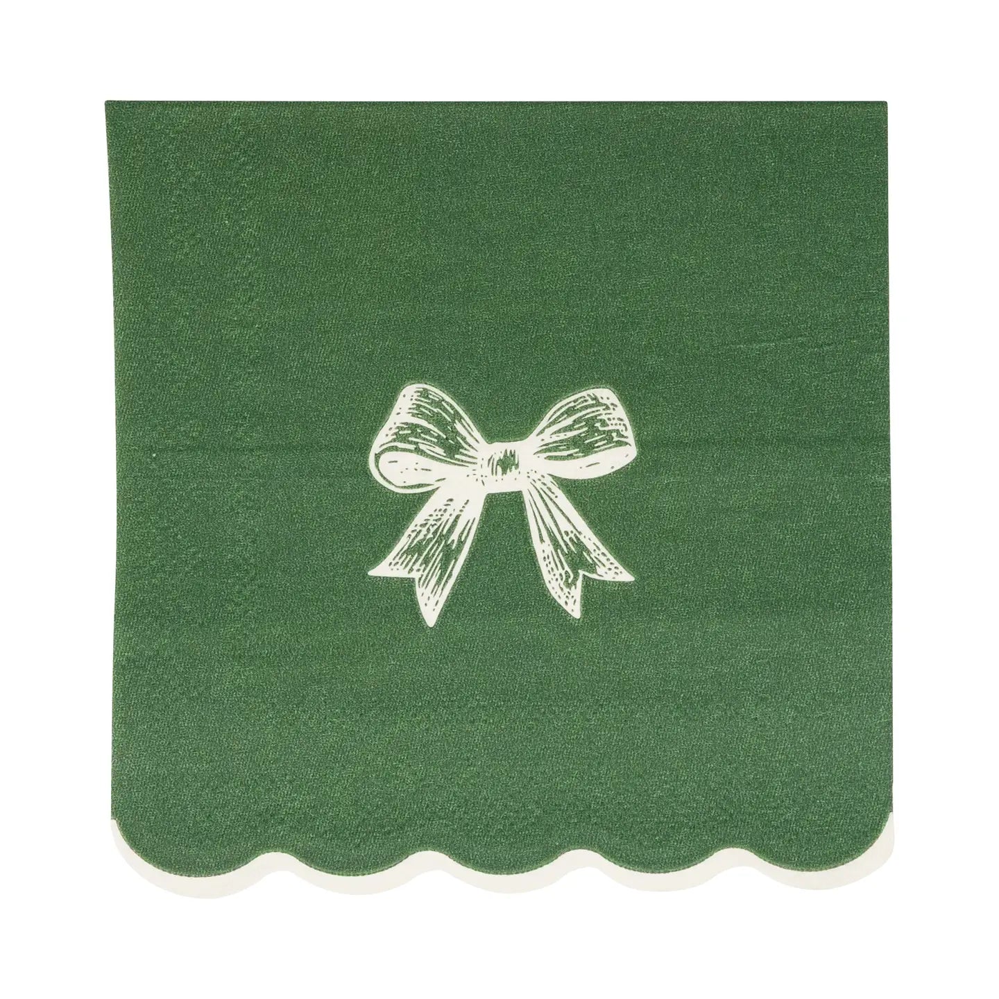 Gold/Green Bow Cocktail Napkin