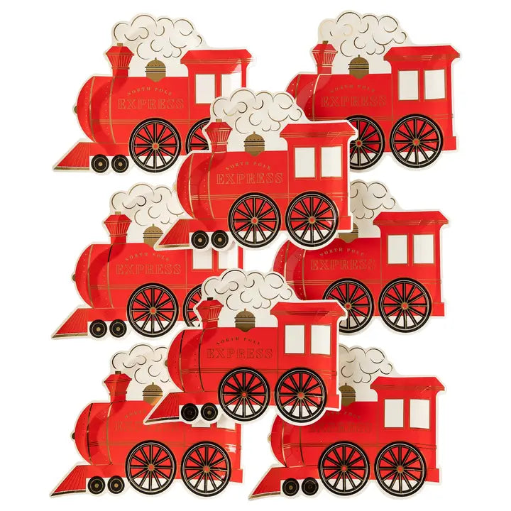 North Pole Express Train Shaped Plate