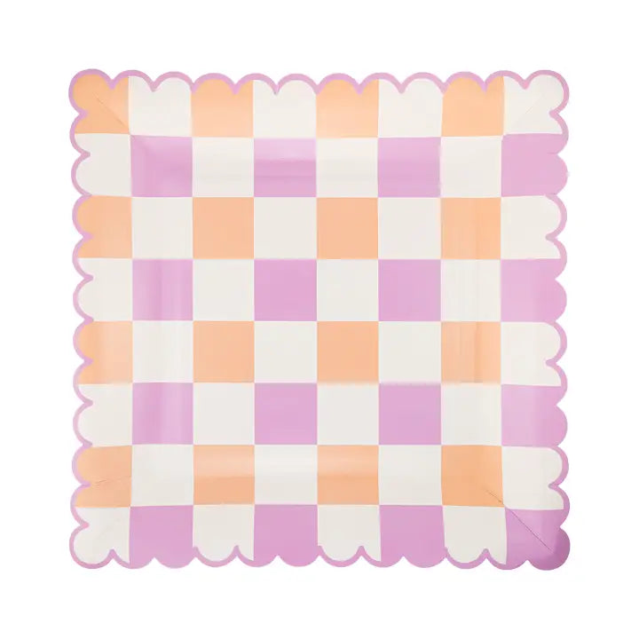 Retro Check Paper Plate