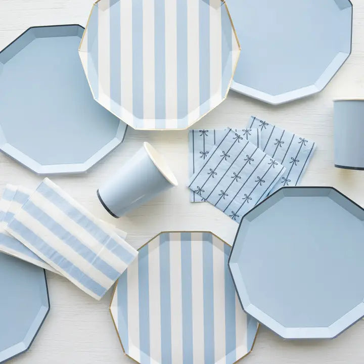 Sky Blue Signature Cabana Stripe Plates