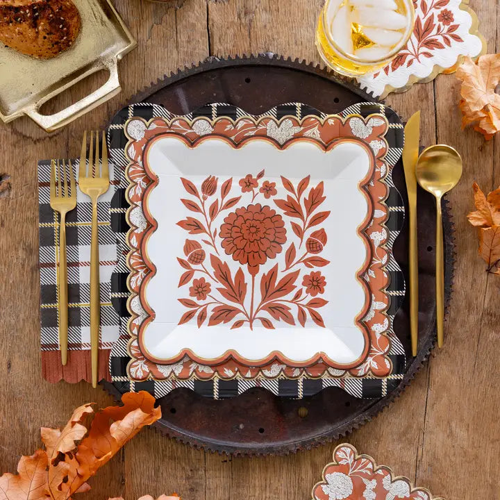 FAL1339 - Black Fall Plaid Dinner Napkin