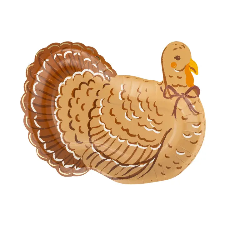 HRV1340 - Harvest Turkey Shaped Paper Plates