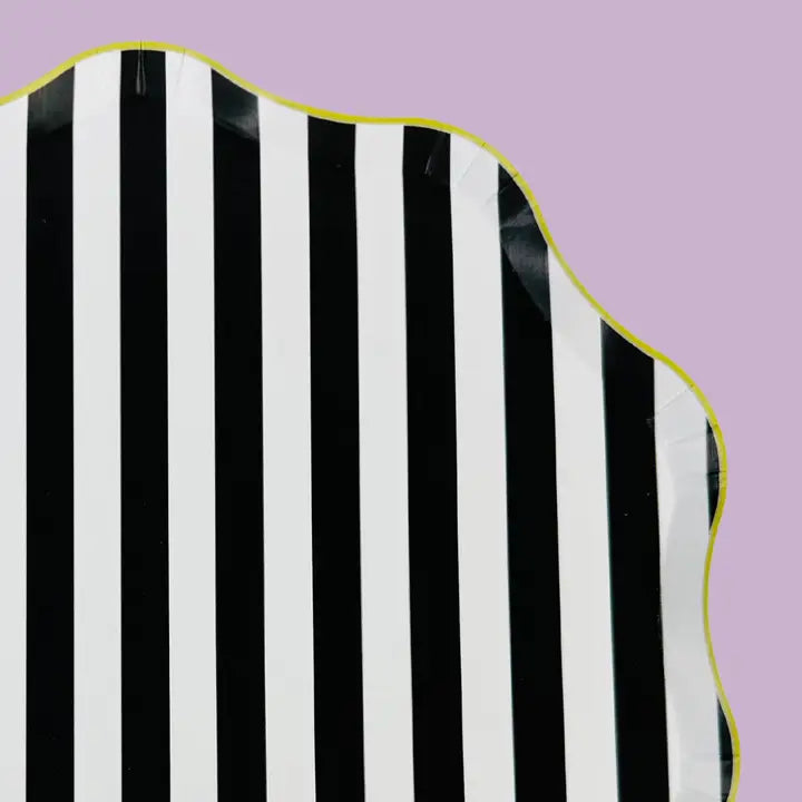 XL Bows & Boos Halloween Striped Plate