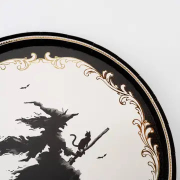 Elegant Halloween Witch Dessert Plates
