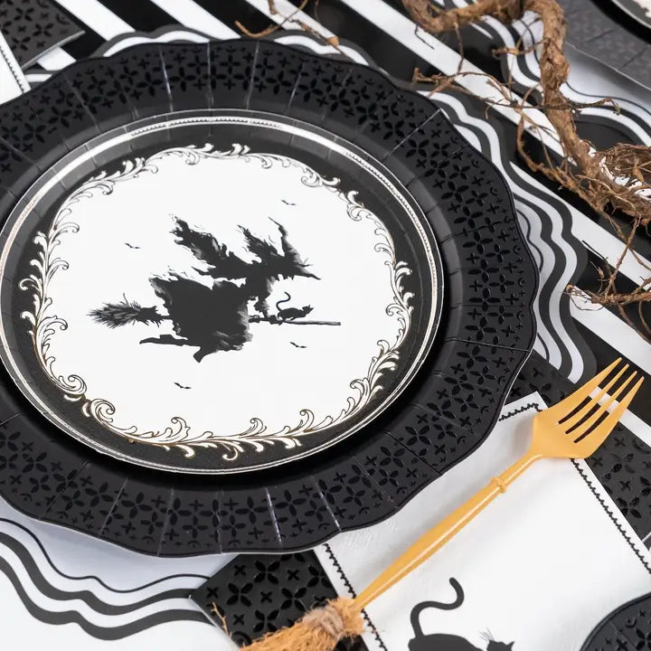Elegant Black Pattern Dinner Plates