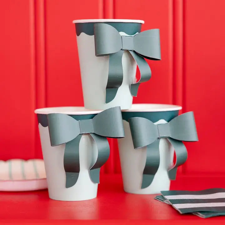 Mint and Green Bow Cups