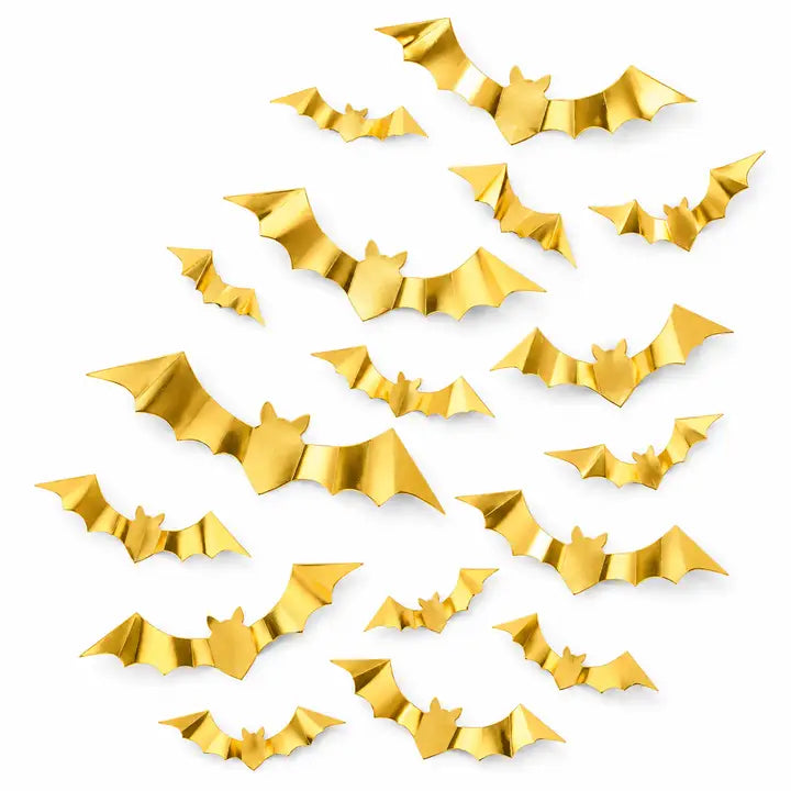 HAL1315 - Gold Wall Decor Bats