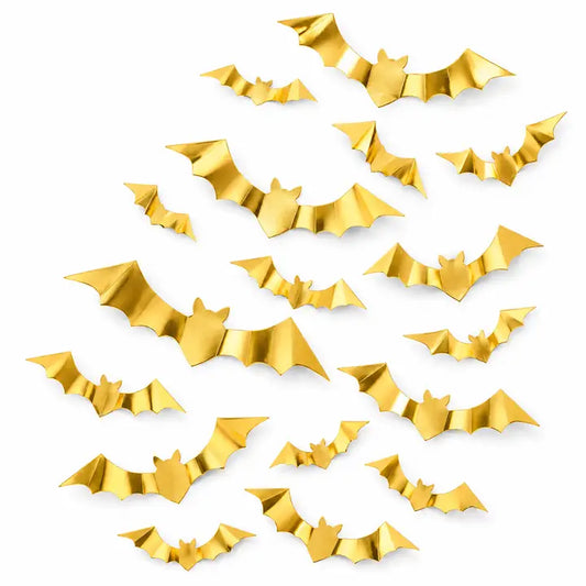 HAL1315 - Gold Wall Decor Bats
