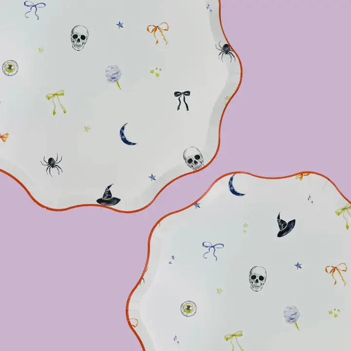 XL Bows & Boos Halloween Patterned Plate