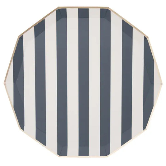 Midnight Blue Signature Cabana Stripe Plates