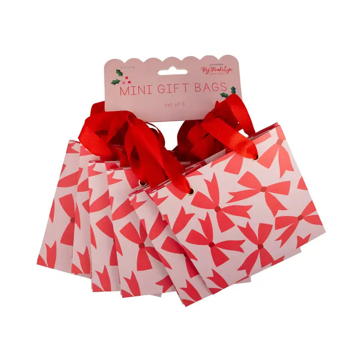 Red and Pinkl Bows Small Gift Bag Set