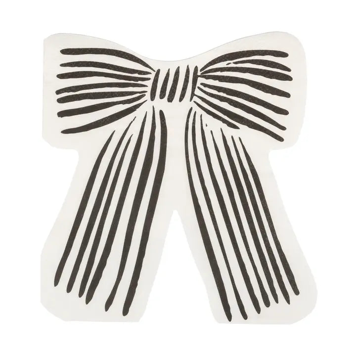 VHP1338 - Black and Cream Bow Shaped Dinner Napkin