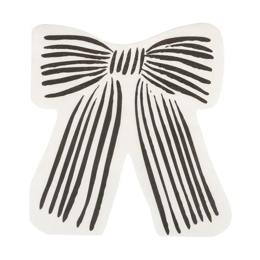 VHP1338 - Black and Cream Bow Shaped Dinner Napkin