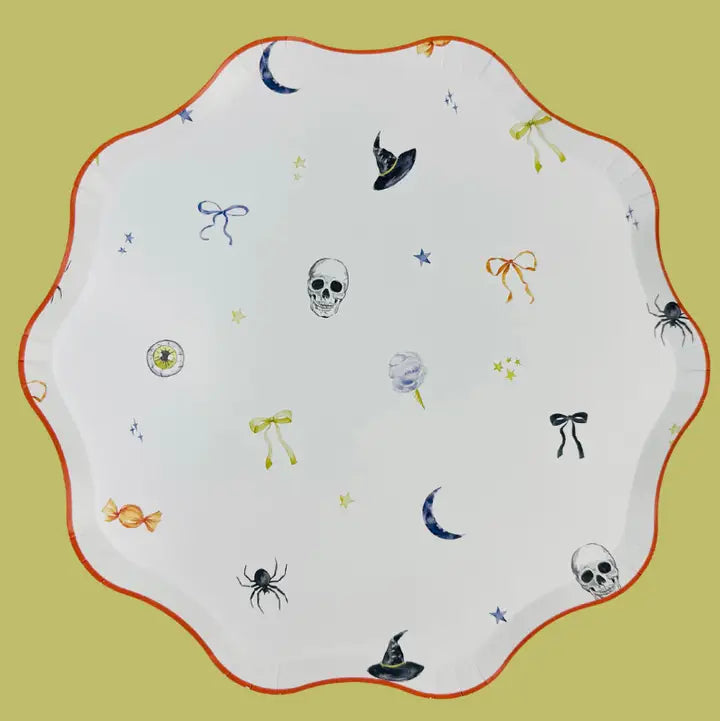 XL Bows & Boos Halloween Patterned Plate