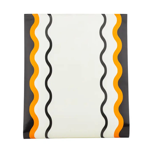 VHP1320 - Orange and Black Ric Rac Paper Table Runner