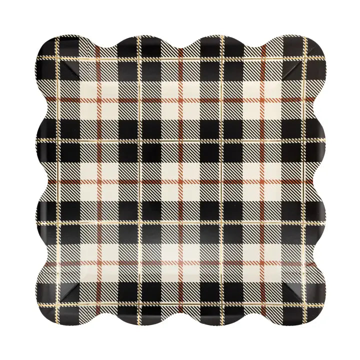 FAL1343 - Black Fall Plaid 10" Plate