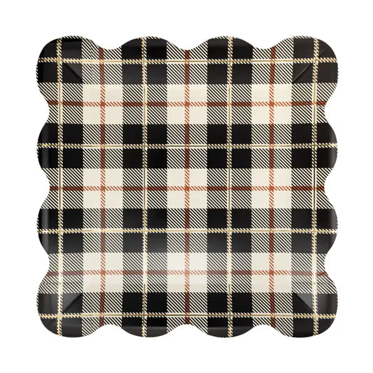 FAL1343 - Black Fall Plaid 10" Plate