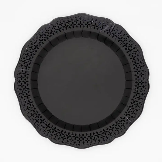 Elegant Black Pattern Dinner Plates