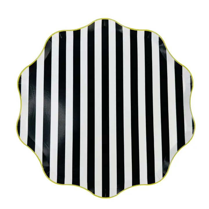 XL Bows & Boos Halloween Striped Plate
