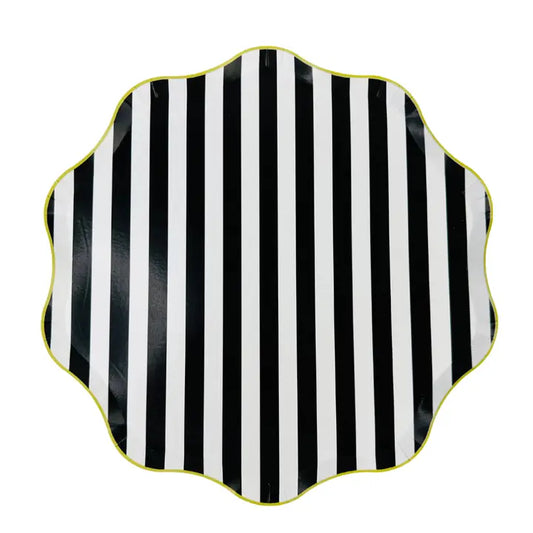 XL Bows & Boos Halloween Striped Plate