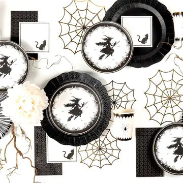 Elegant Halloween Witch Dessert Plates