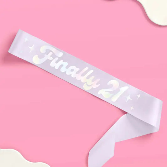 21st Birthday Party Sash, Finally Legal, Party Accessory