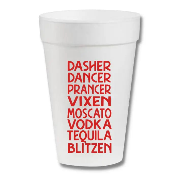Holiday Styrofoam Drinking Cups 16oz.