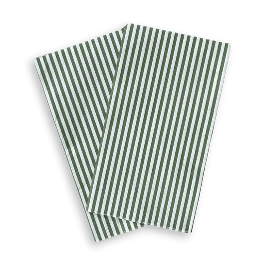 Green & White Candy Stripe Guest Napkins (24pcs)