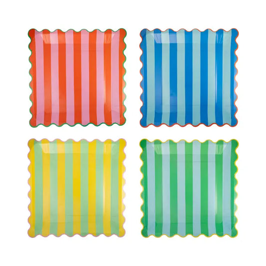 HBD Striped Plates