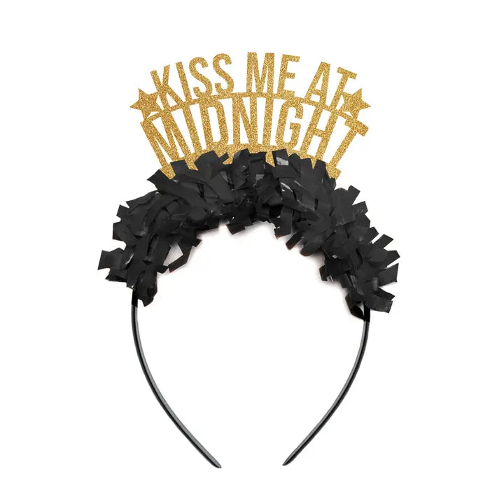 Kiss Me At Midnight New Years Party Headband Crown Decor