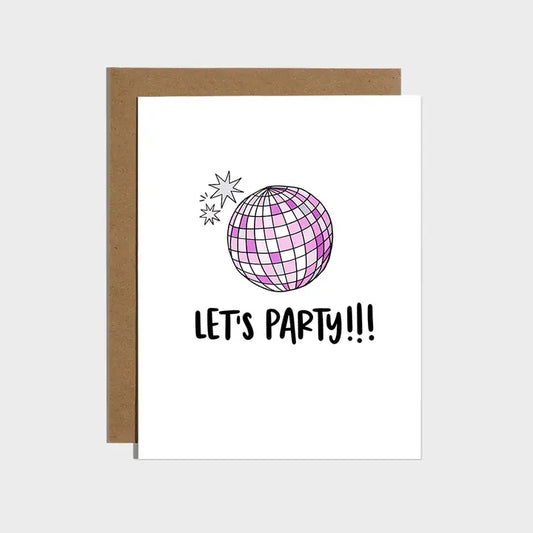 Disco Ball Let's Party Card