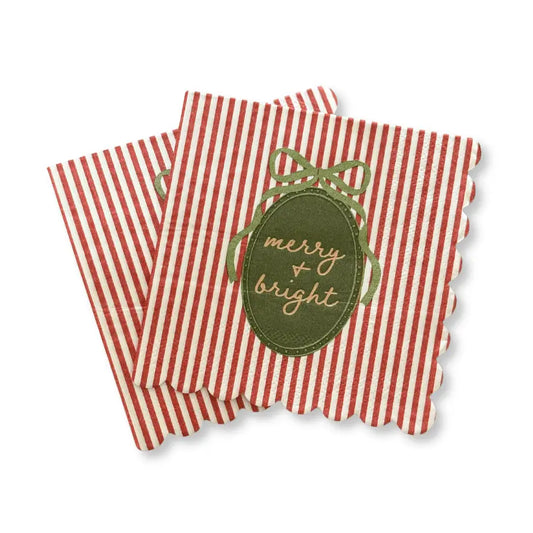 Hearth & Holiday Scalloped Beverage Napkins (24pcs)