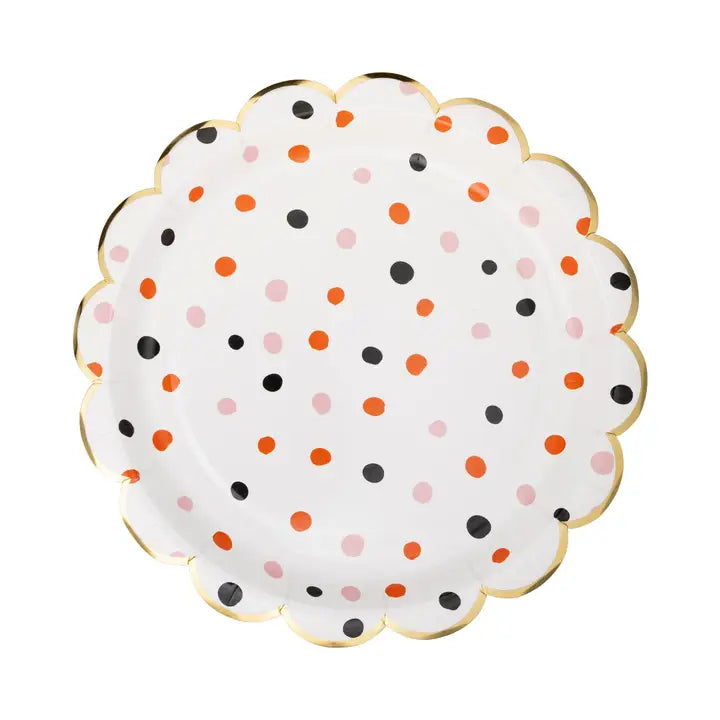 Halloween Dots Scalloped Plate