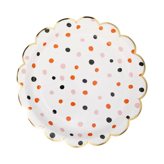 Halloween Dots Scalloped Plate