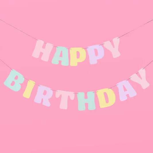 Pastel Happy Birthday Banner