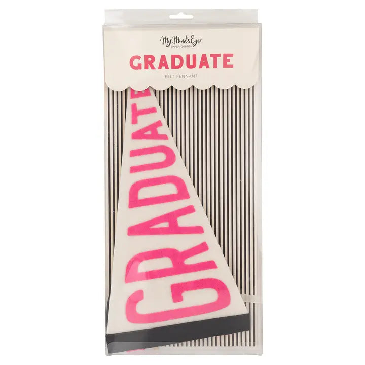 Pink Graduate Felt Pennant Banner