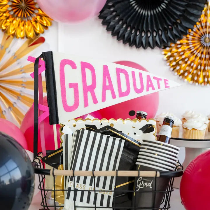 Pink Graduate Felt Pennant Banner