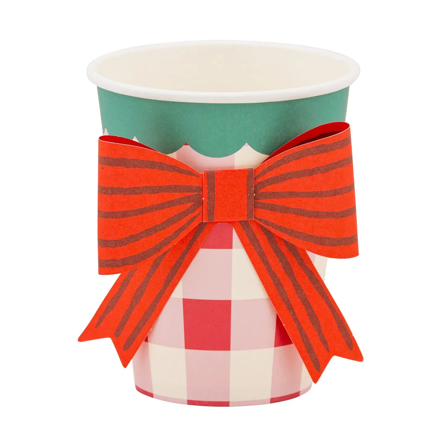 Plaid Cup with Bow