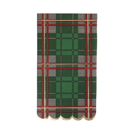 Green Christmas Plaid Dinner Napkin