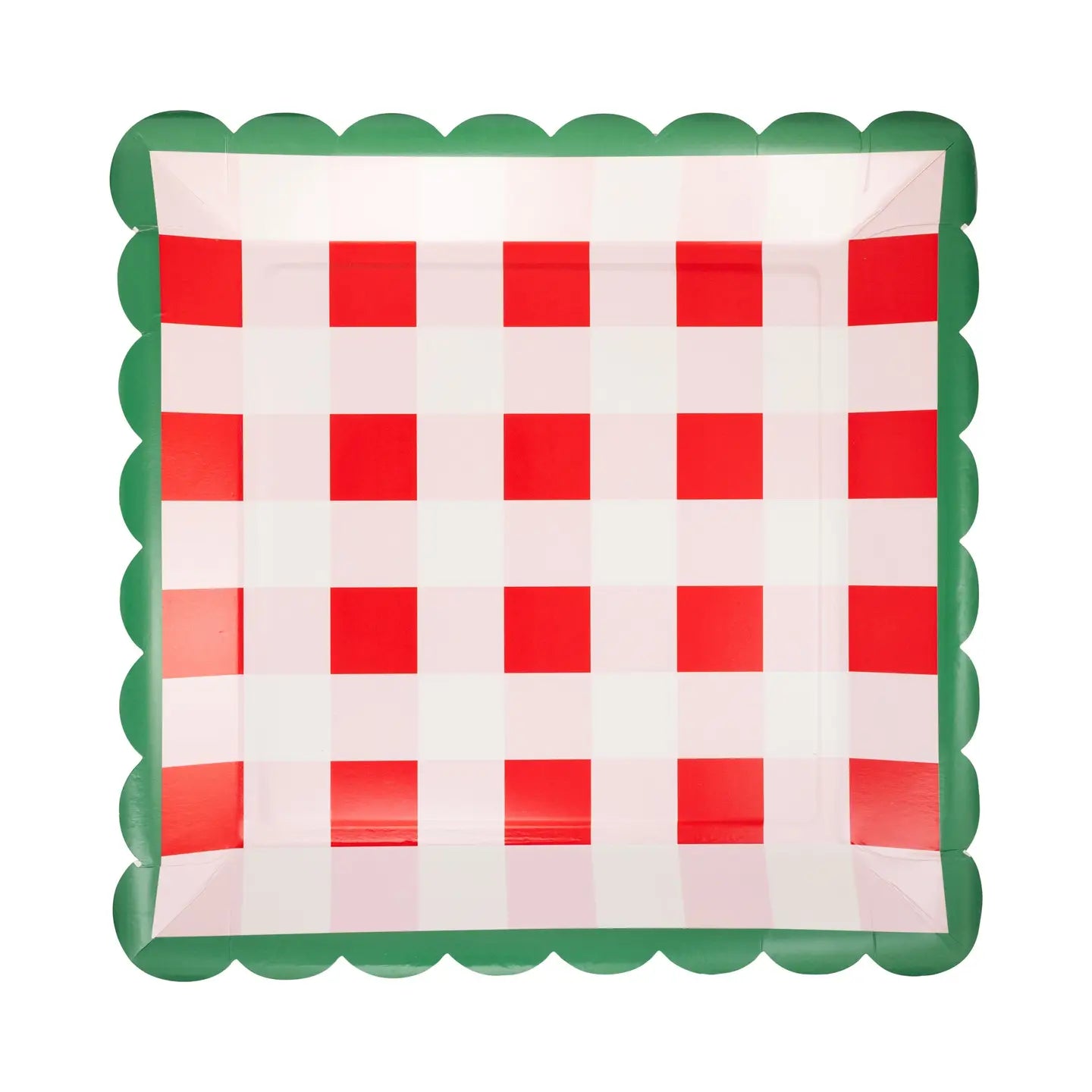 Plaid Scalloped Edge Plate