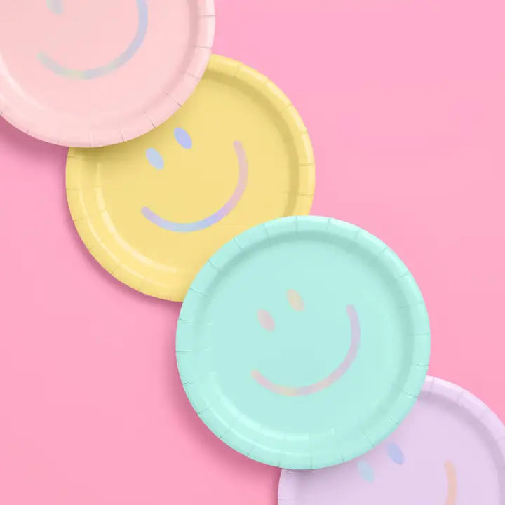 Smiley Pastel Paper Plates 24ct