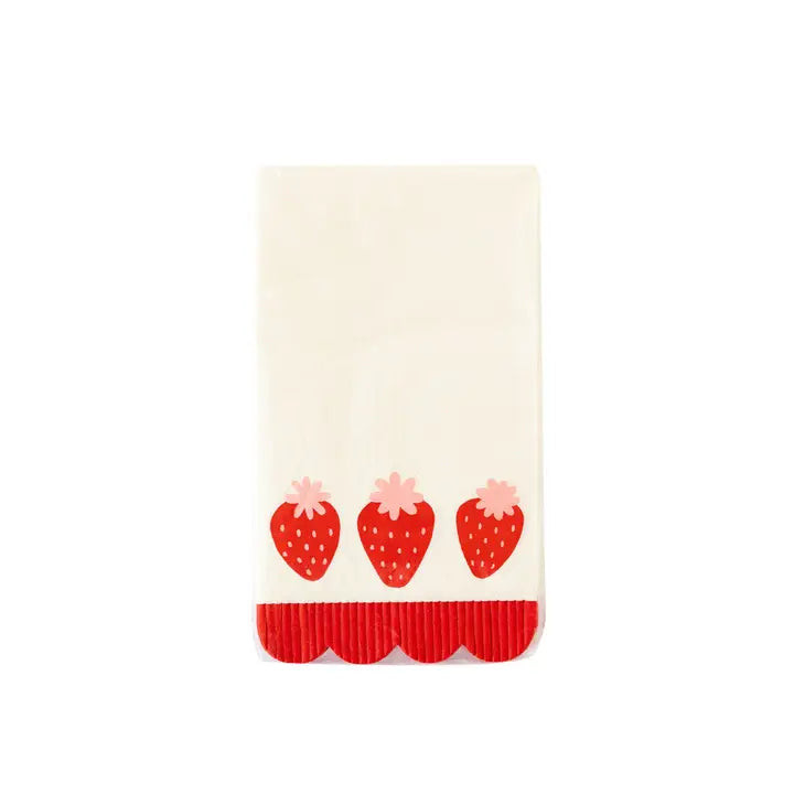 Berry Fringe Scallop Guest Towel