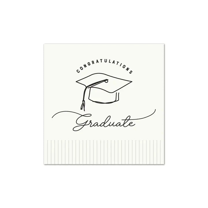 Graduate Sketch Fringe Cocktail Napkin