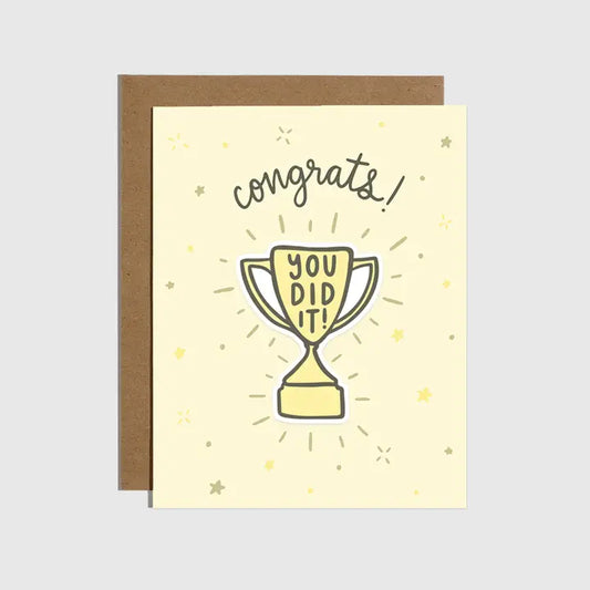 You Did It! Trophy Sticker Card