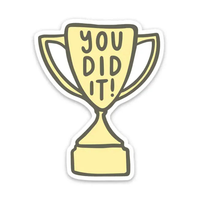 You Did It! Trophy Sticker Card